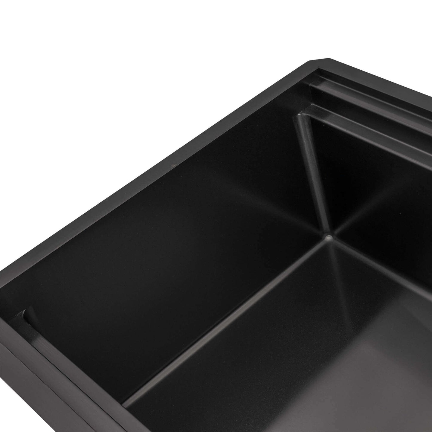 Ruvati 45" Dual-Tier Pro Nano-PVD Workstation Kitchen Sink Undermount - RVH6333 interior view showing sleek design.