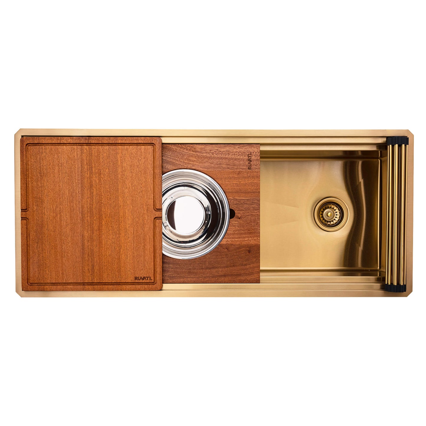 Ruvati 45" Dual-Tier Pro Nano-PVD Workstation Kitchen Sink Undermount - RVH6333