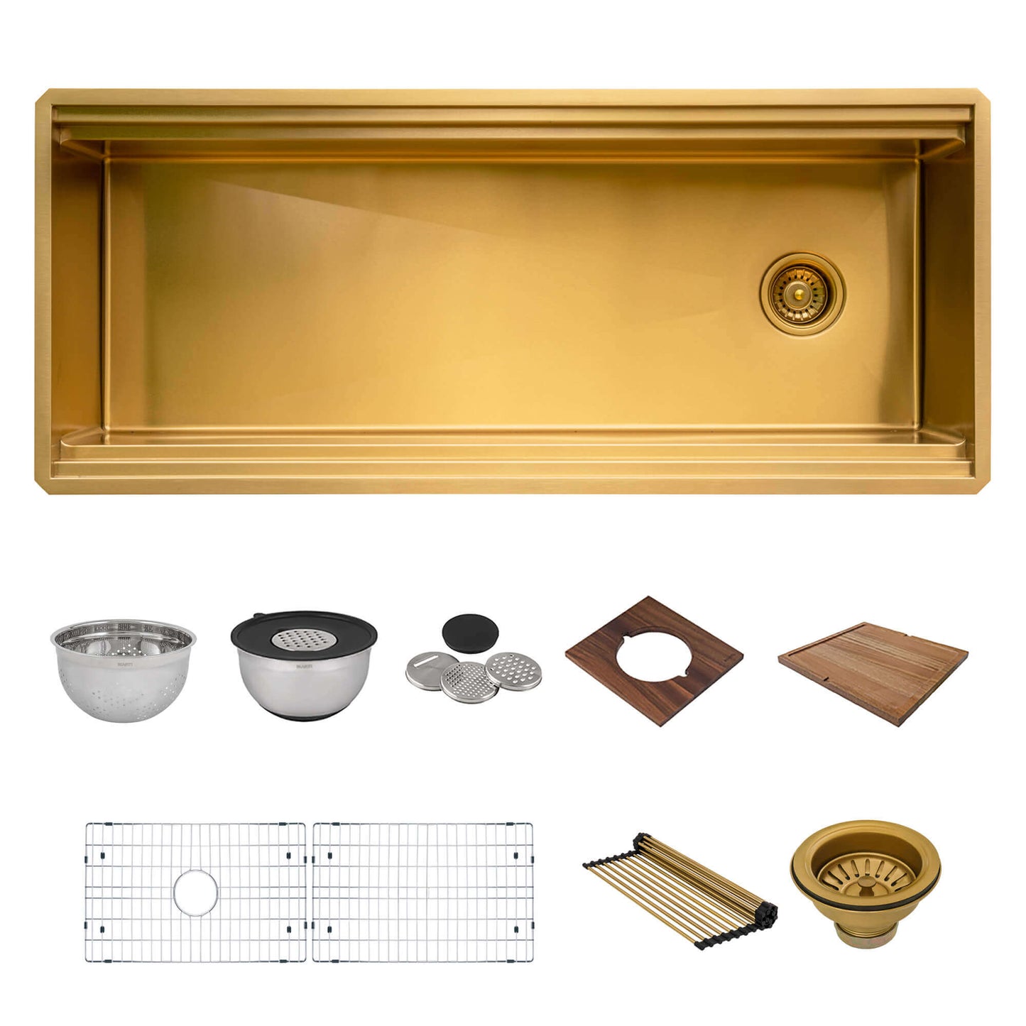 Ruvati 45" Dual-Tier Pro Nano-PVD Workstation Kitchen Sink Undermount - RVH6333