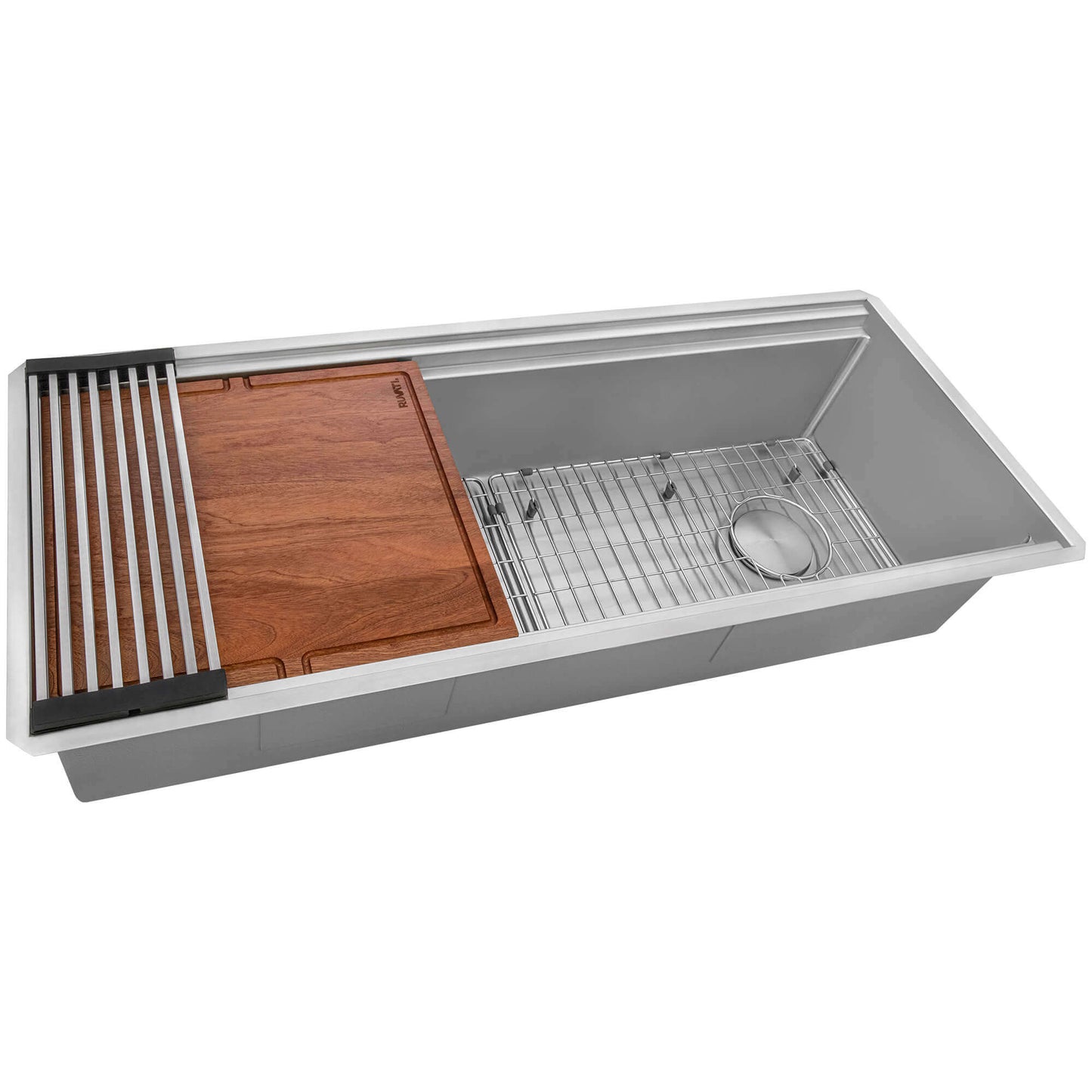Ruvati 45" Dual-Tier Pro Nano-PVD Workstation Kitchen Sink Undermount - RVH6333