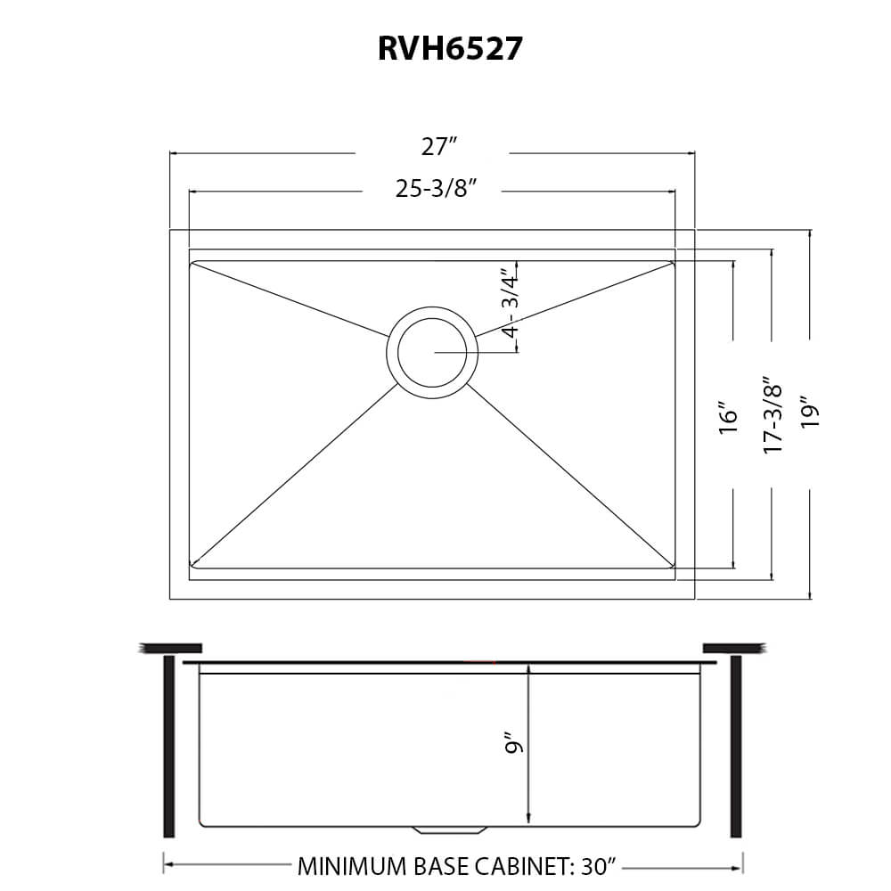 Ruvati 27" Giana Nano-PVD Workstation Kitchen Sink Undermount - RVH6527