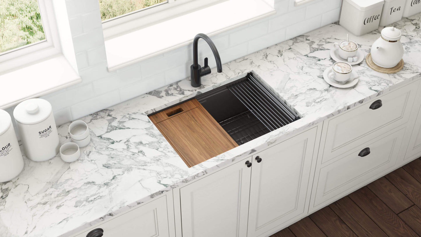 Ruvati 27" Giana Nano-PVD Workstation Kitchen Sink Undermount - RVH6527