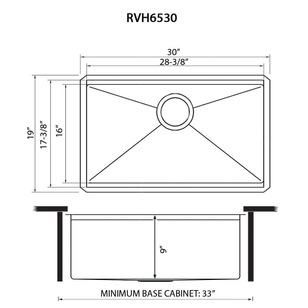 Ruvati 30" Giana Nano-PVD Workstation Kitchen Sink Undermount - RVH6530