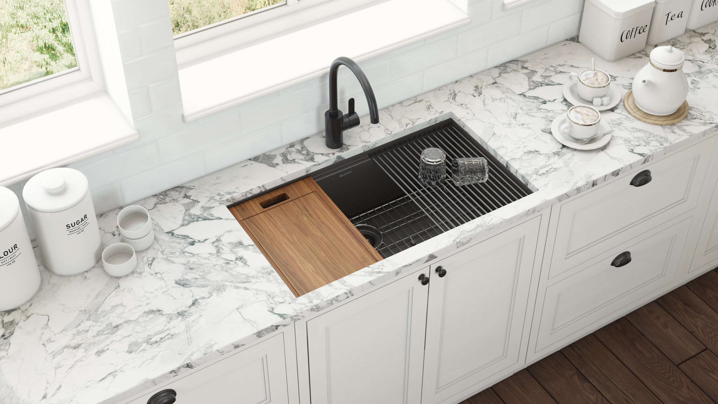 Ruvati 33" Giana Nano-PVD Workstation Kitchen Sink Undermount - RVH6533