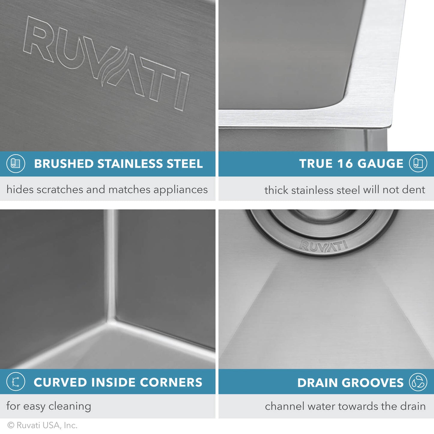 Ruvati 10" Gravena Bar Prep Sink Undermount - RVH7010