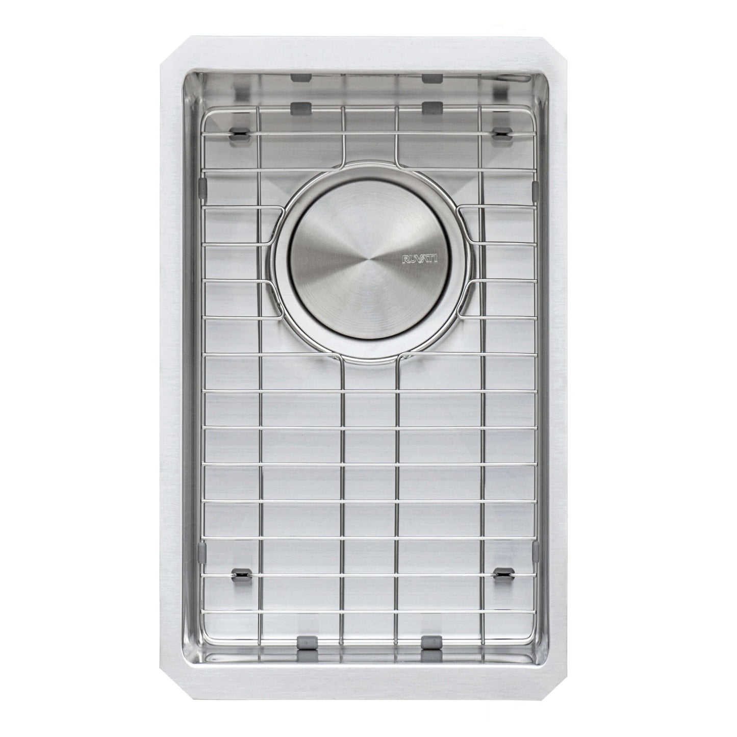 Ruvati 10" Gravena Bar Prep Sink Undermount - RVH7010 with grid and drain.