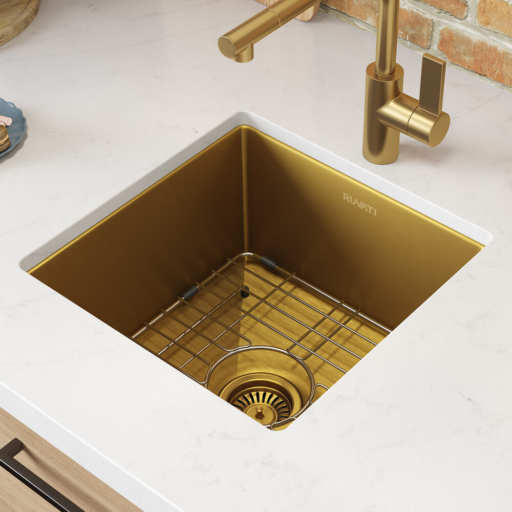 Ruvati 15" Terraza Nano-PVD Bar Prep Sink Undermount - RVH7015