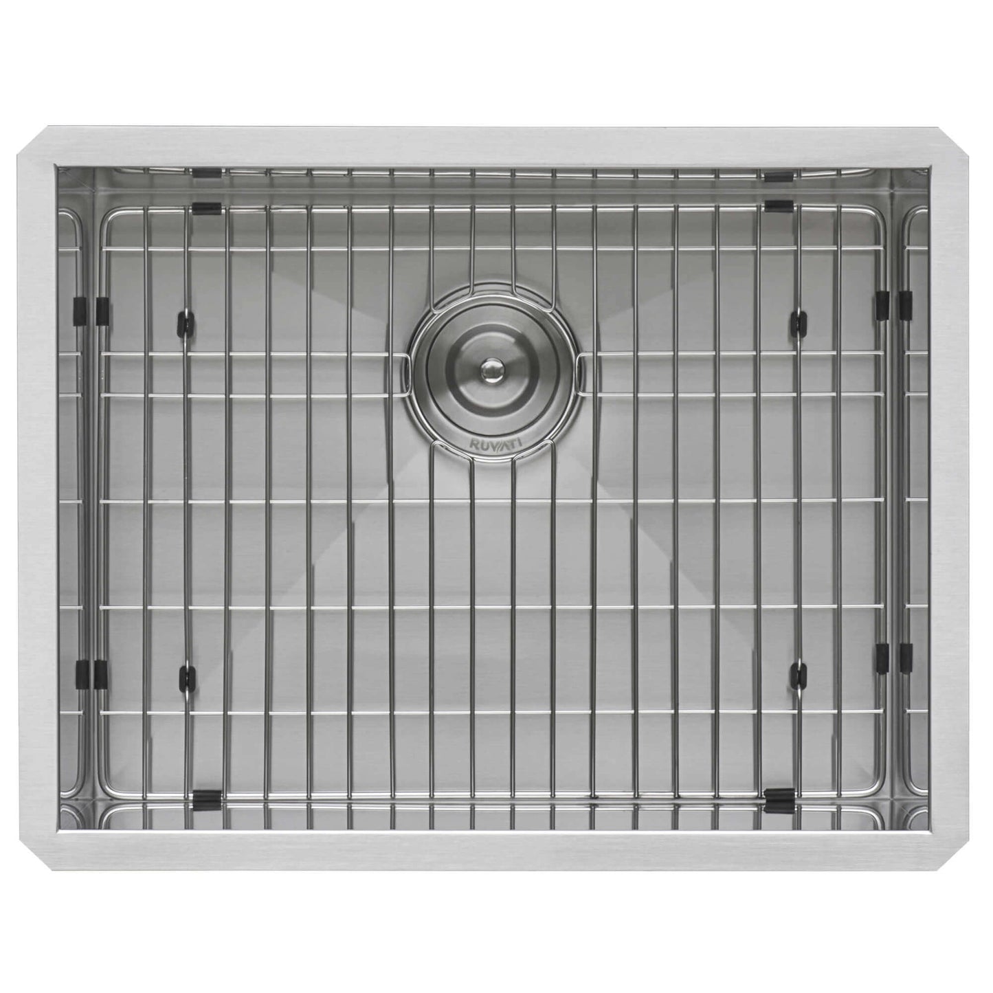 Ruvati 23" Nesta Zero Radius Bar Prep Sink Undermount - RVH7100 with stainless steel grid and drain