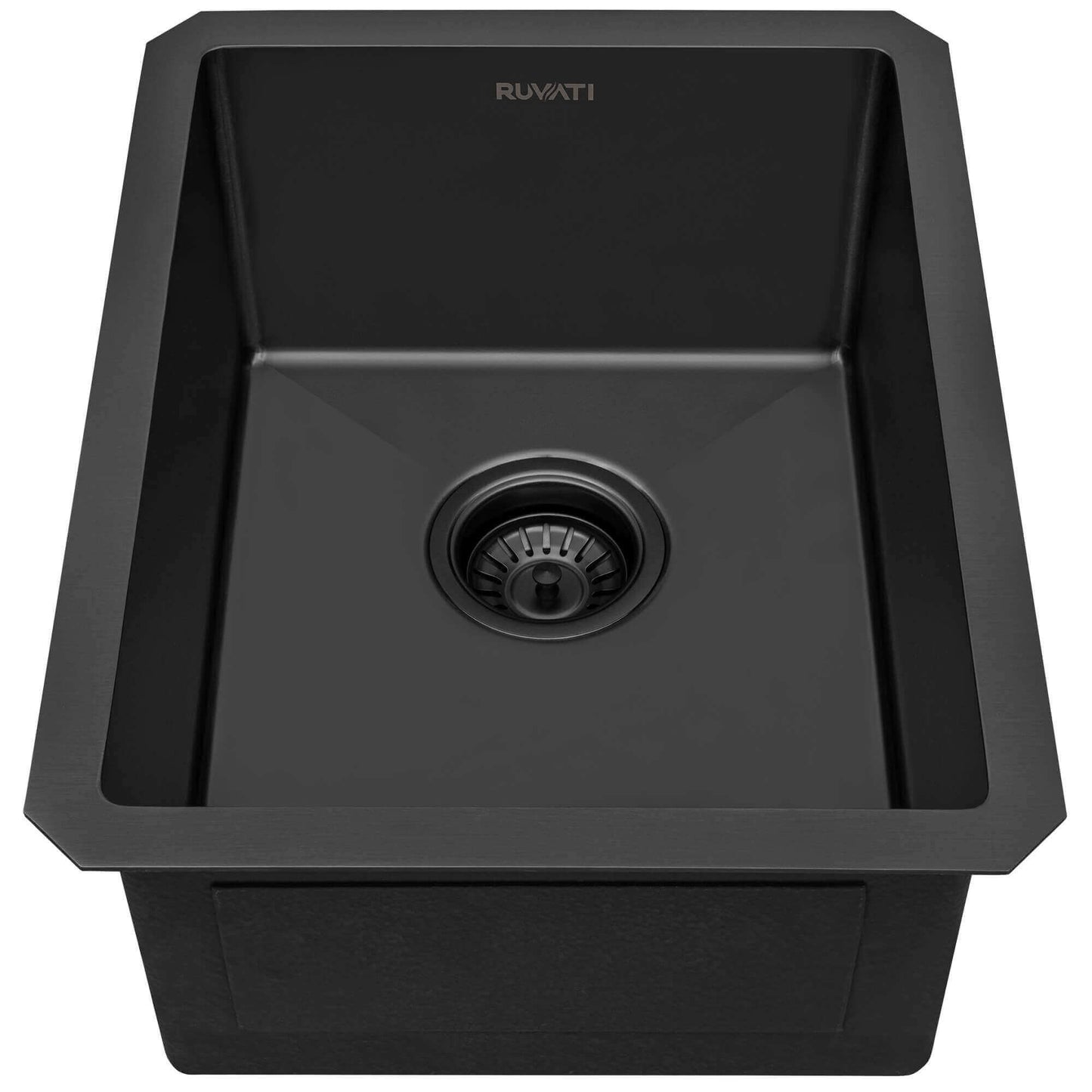 Ruvati 14" Terraza Nano-PVD Bar Prep Sink Undermount - RVH7114 in black finish, showcasing its elegant design.