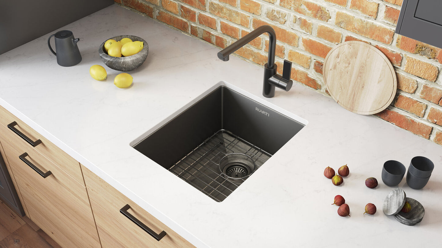 Ruvati 14" Terraza Nano-PVD Bar Prep Sink Undermount - RVH7114