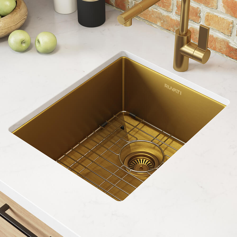 Ruvati 14" Terraza Nano-PVD Bar Prep Sink Undermount - RVH7114