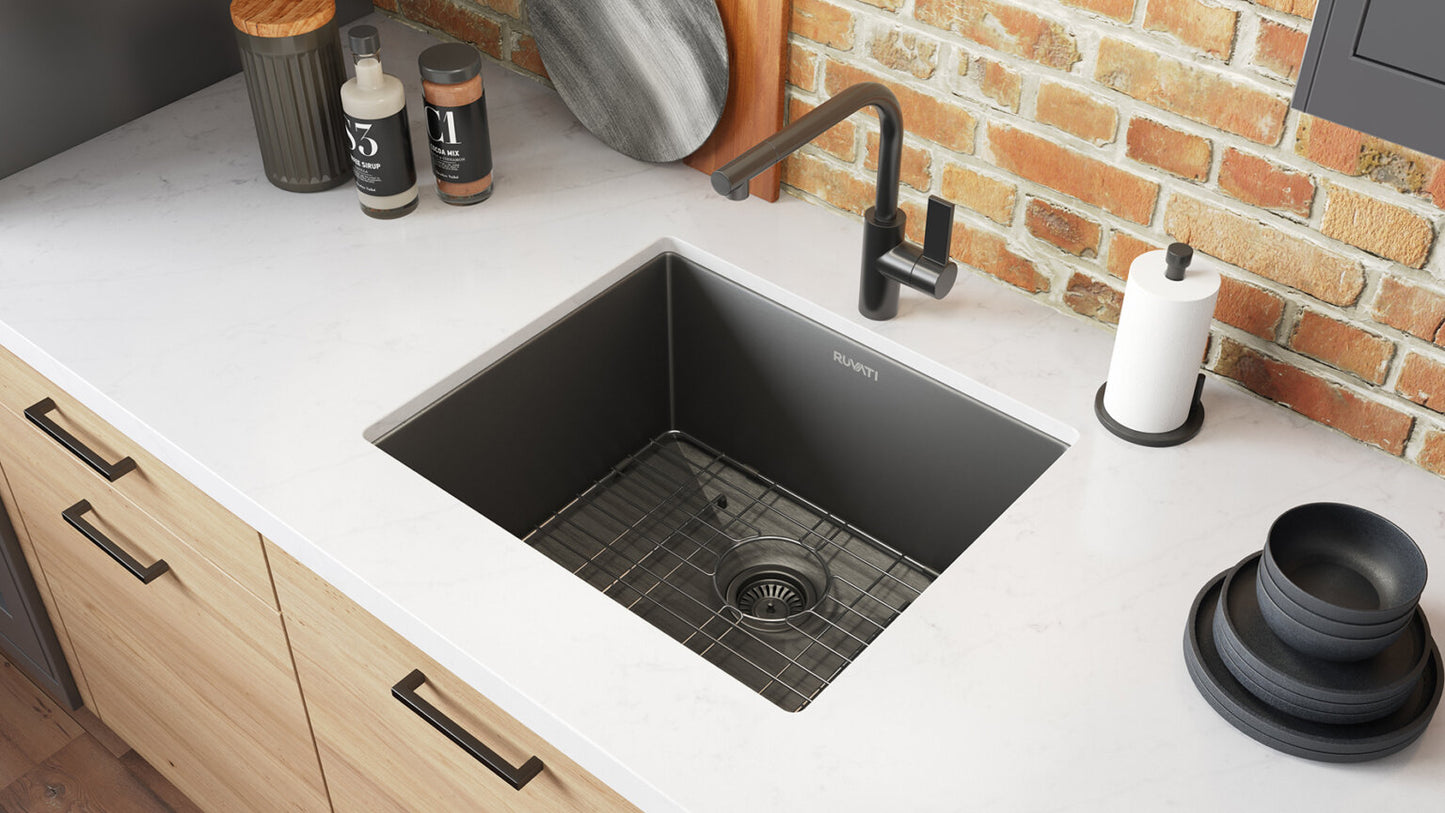Ruvati 21" Terraza Nano-PVD Bar Prep Sink Undermount - RVH7121
