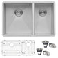 Ruvati 29" Nesta Zero Radius Double Bowl Undermount Kitchen Sink - RVH7200