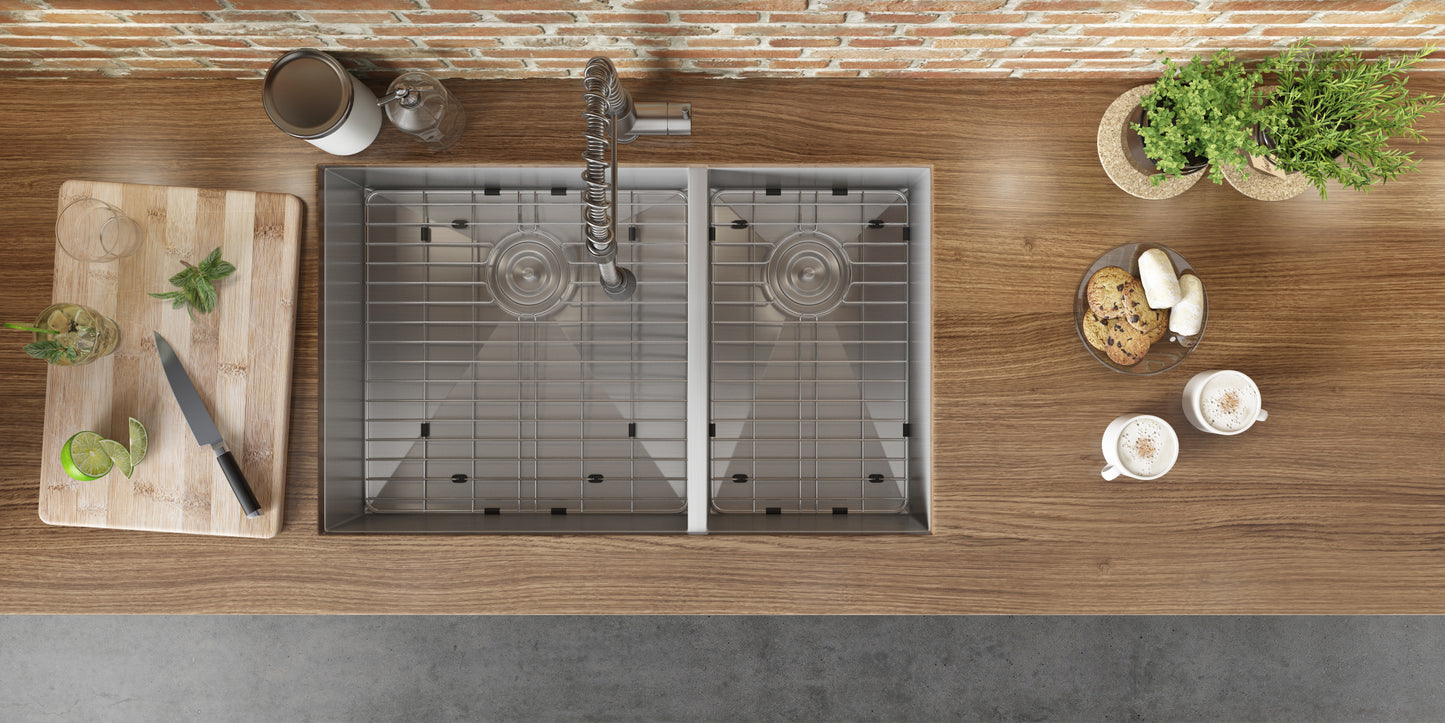 Ruvati 29" Nesta Zero Radius Double Bowl Undermount Kitchen Sink - RVH7200
