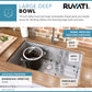 Ruvati 30" Gravena Single Bowl Undermount Kitchen Sink - RVH7300