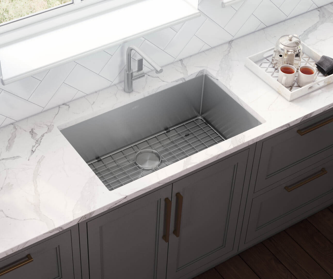 Ruvati 32" Gravena Single Bowl Undermount Kitchen Sink - RVH7400