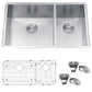 Ruvati 32" Nesta Zero Radius Double Bowl Undermount Kitchen Sink - RVH7515