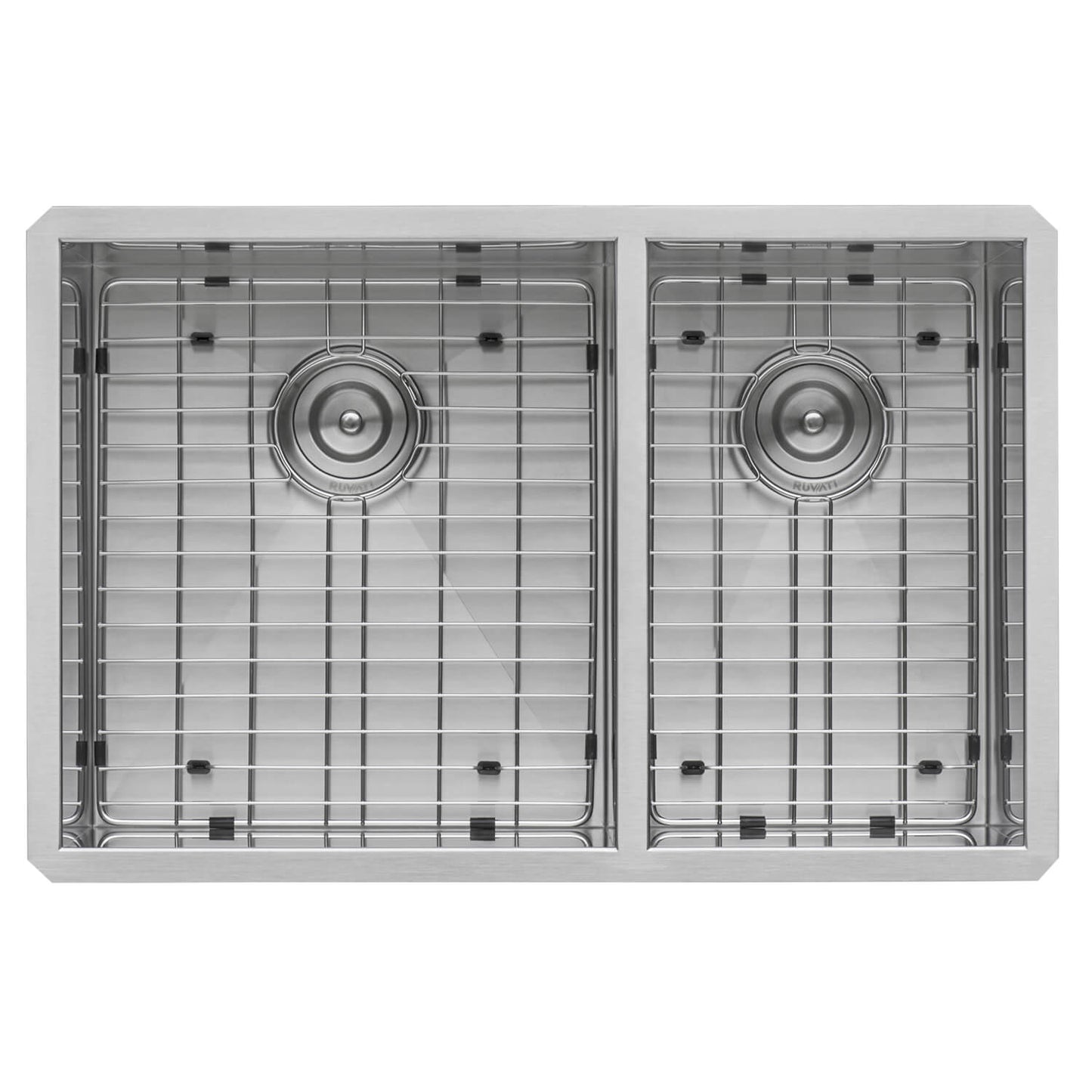Ruvati 32" Nesta Zero Radius Double Bowl Undermount Kitchen Sink - RVH7515