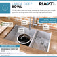 Ruvati 32" Nesta Zero Radius Double Bowl Undermount Kitchen Sink - RVH7515