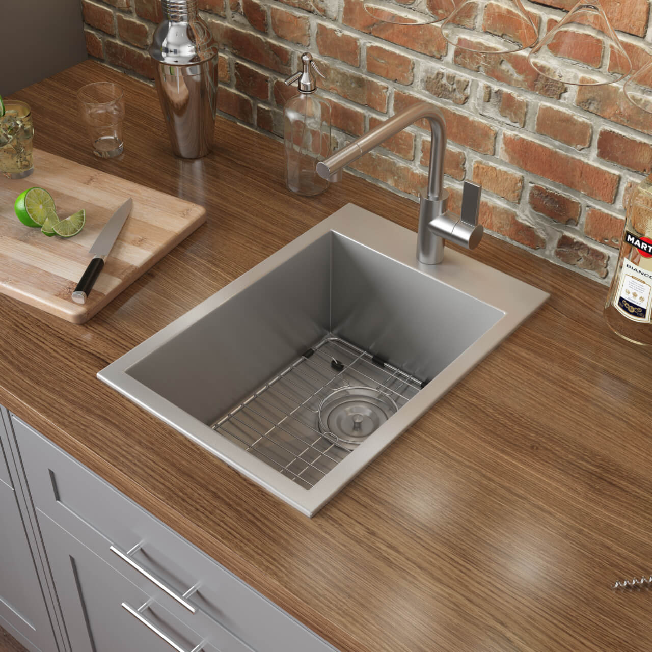 Ruvati 15" x 20" Tirana Stainless Steel Bar Prep Sink Drop-In - RVH8110