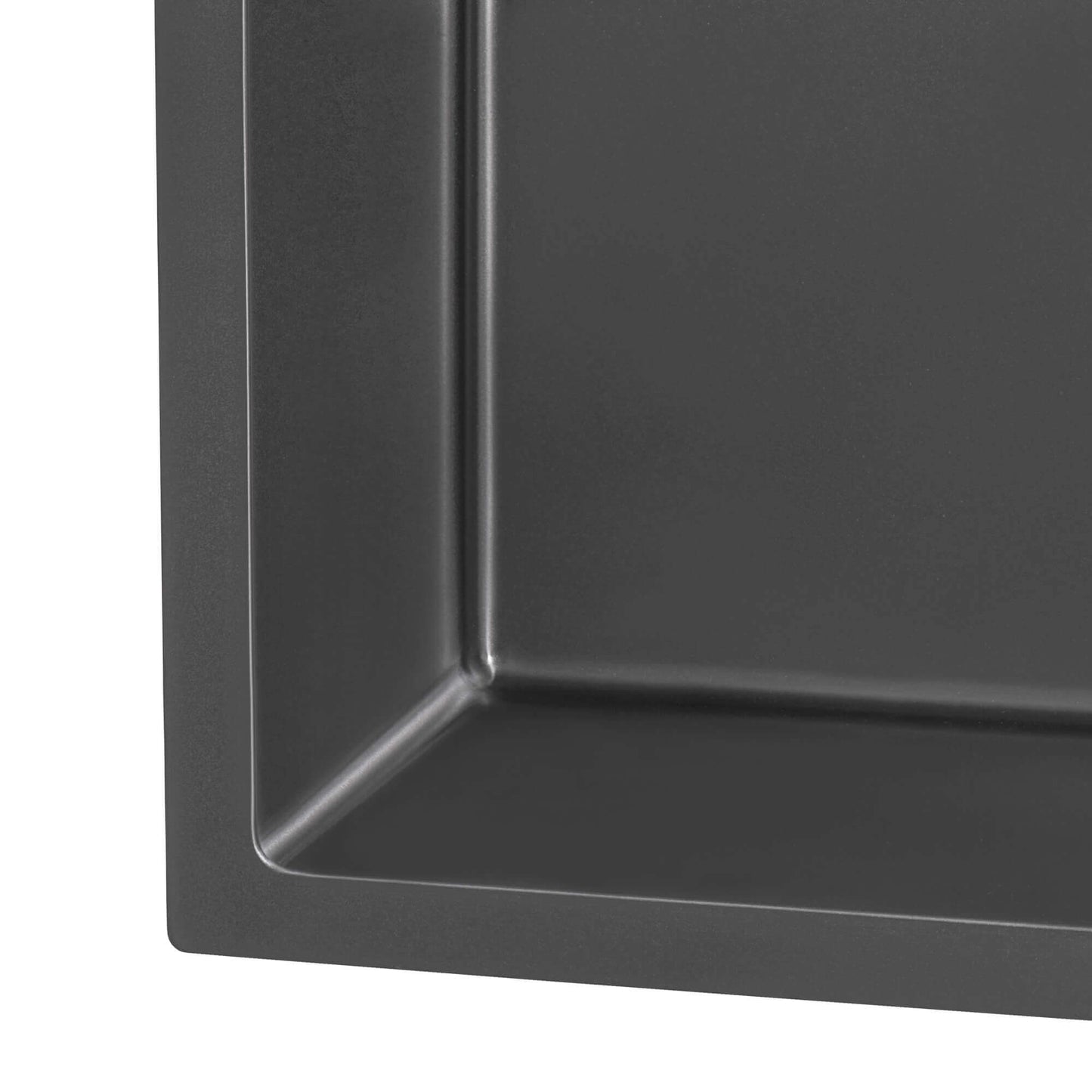 Ruvati 15" Terraza Nano-PVD Bar Prep Sink Drop-In - RVH8115 in Gunmetal Black finish interior