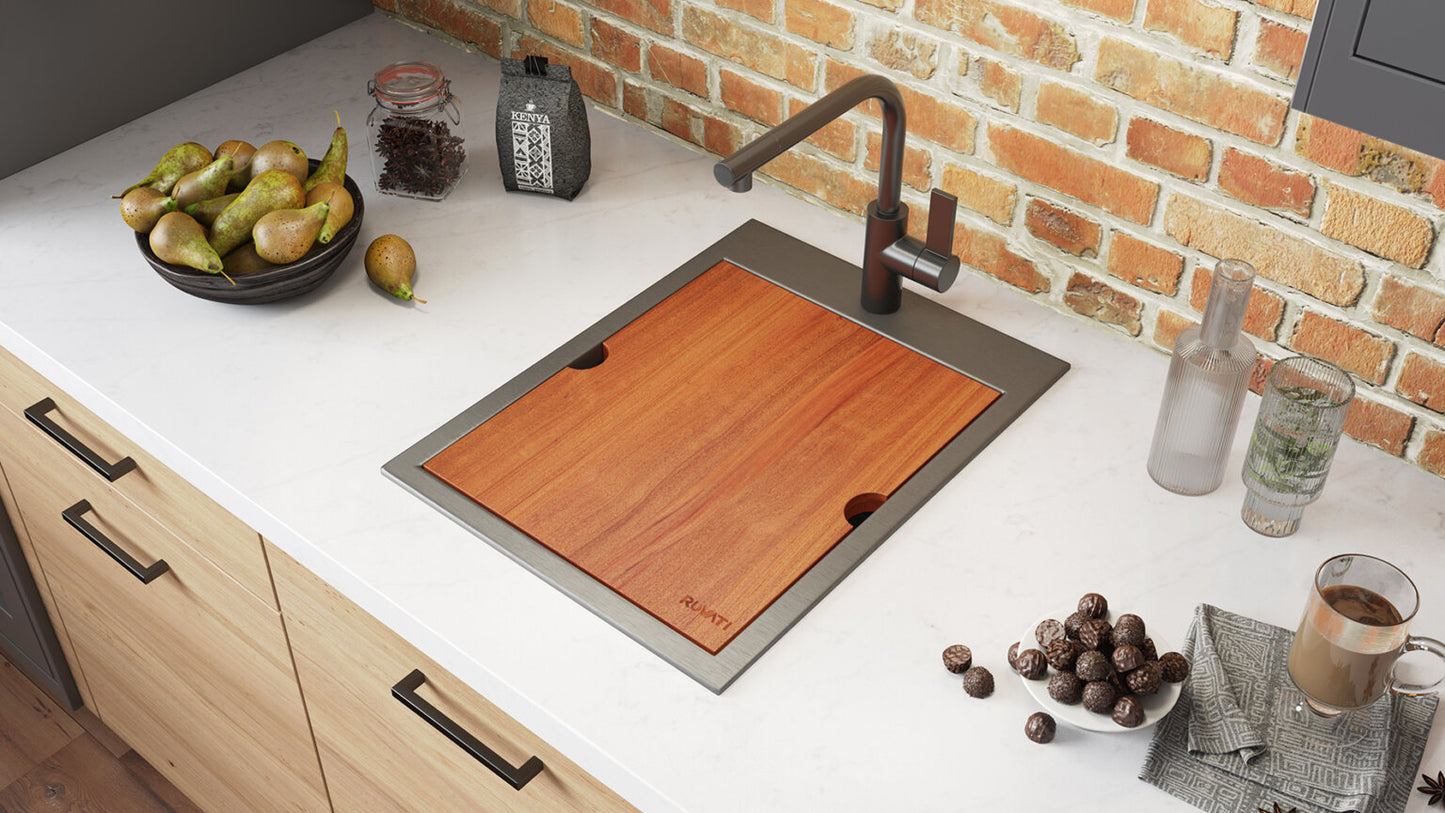 Ruvati 15" x 20" Giana Nano-PVD Workstation Bar Sink Drop-In - RVH8210