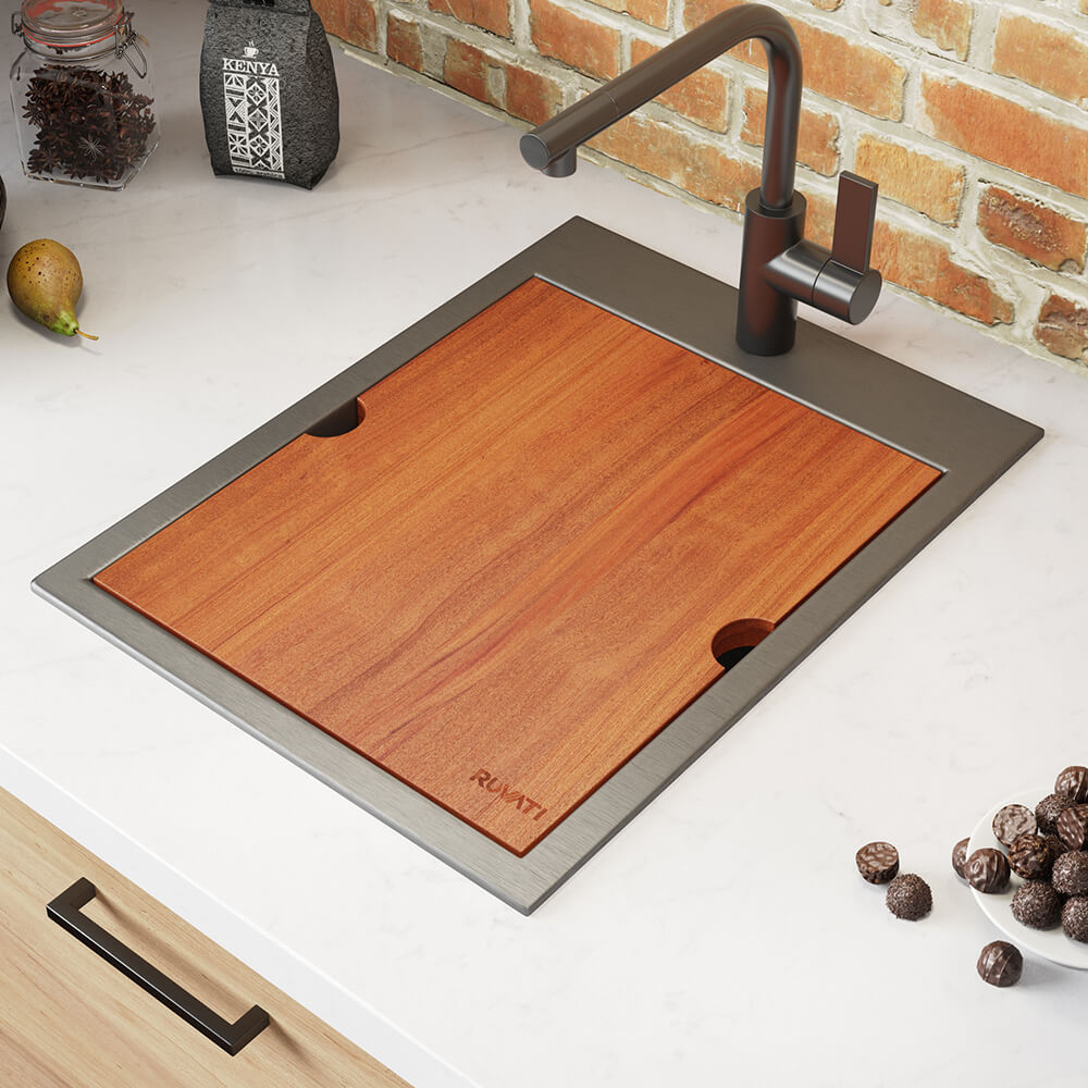 Ruvati 15" x 20" Giana Nano-PVD Workstation Bar Sink Drop-In - RVH8210