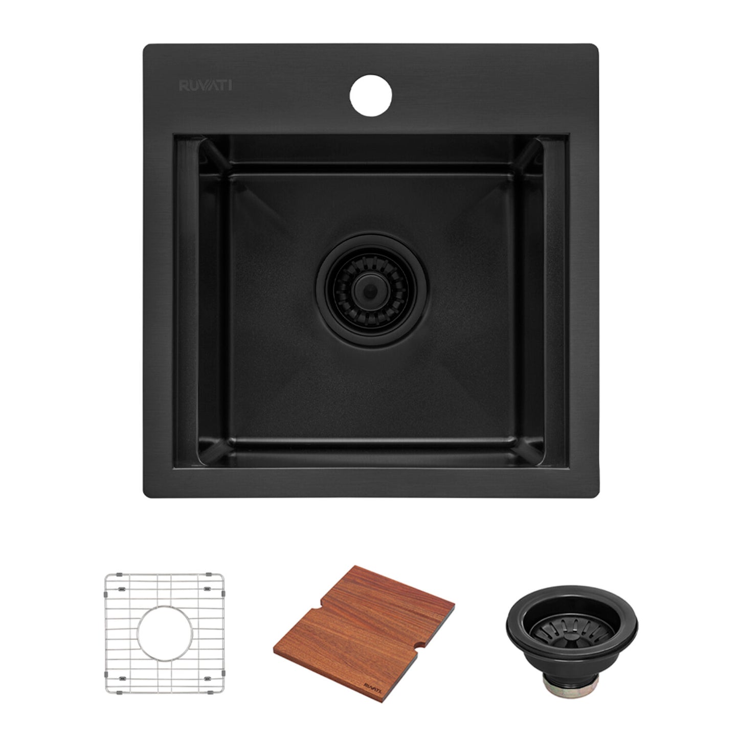 Ruvati 15" Giana Nano-PVD Workstation Bar Sink Drop-In - RVH8215