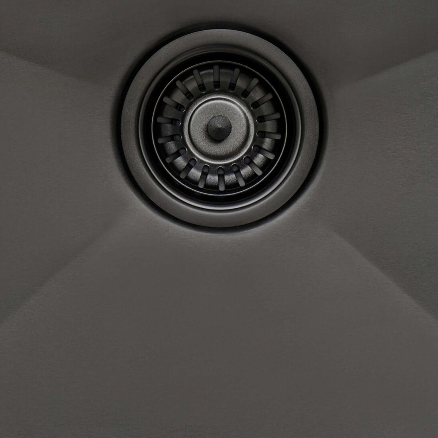 Ruvati 15" x 20" Giana Nano-PVD Workstation Bar Sink Drop-In - RVH8210 inside view with drainage system.