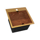 Ruvati 15" Giana Nano-PVD Workstation Bar Sink Drop-In - RVH8215 with elegant wood and gold finish.
