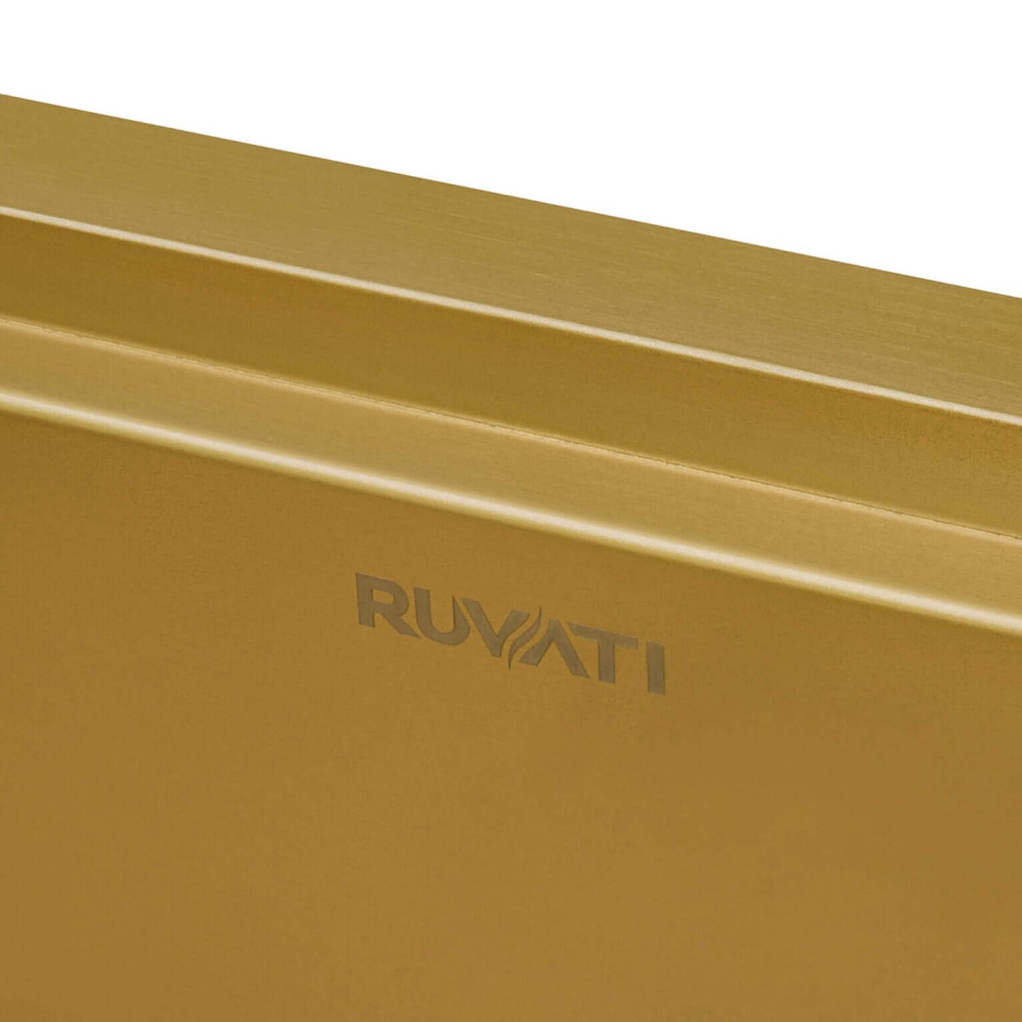 Ruvati 15" x 20" Giana Nano-PVD Workstation Bar Sink Drop-In - RVH8210 premium nano-PVD finish close-up