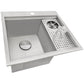 Ruvati Glass Rinser Sink 22 inch Workstation for Wet Bar Bottle Washer Drop in Topmount - RVH8262ST