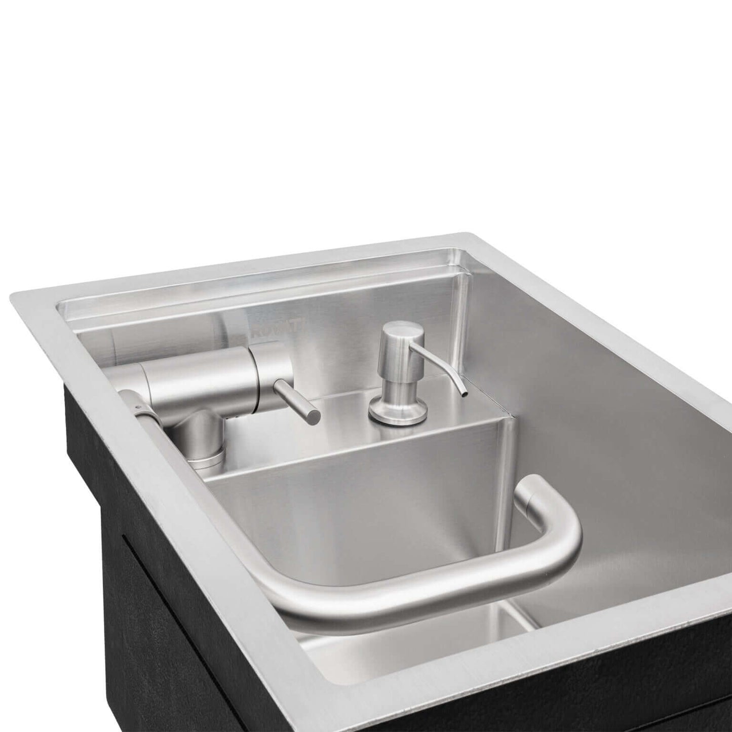 Ruvati 20" Vienna RV Sink with Concealed Faucet - RVH8272 showing the stainless steel design and flat faucet.