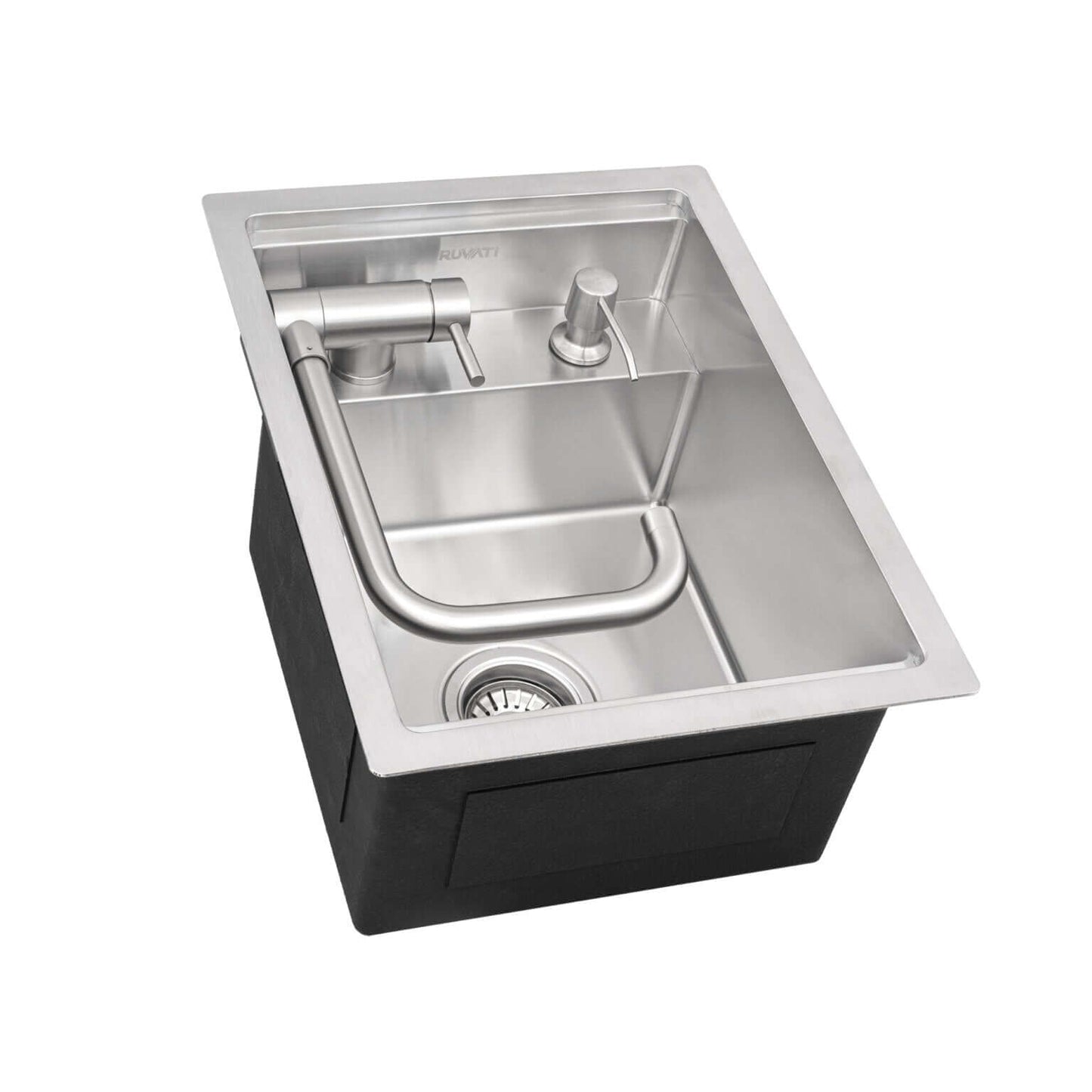 Ruvati 20" Vienna RV Sink with Concealed Faucet - RVH8272 featuring a sleek design and integrated faucet.