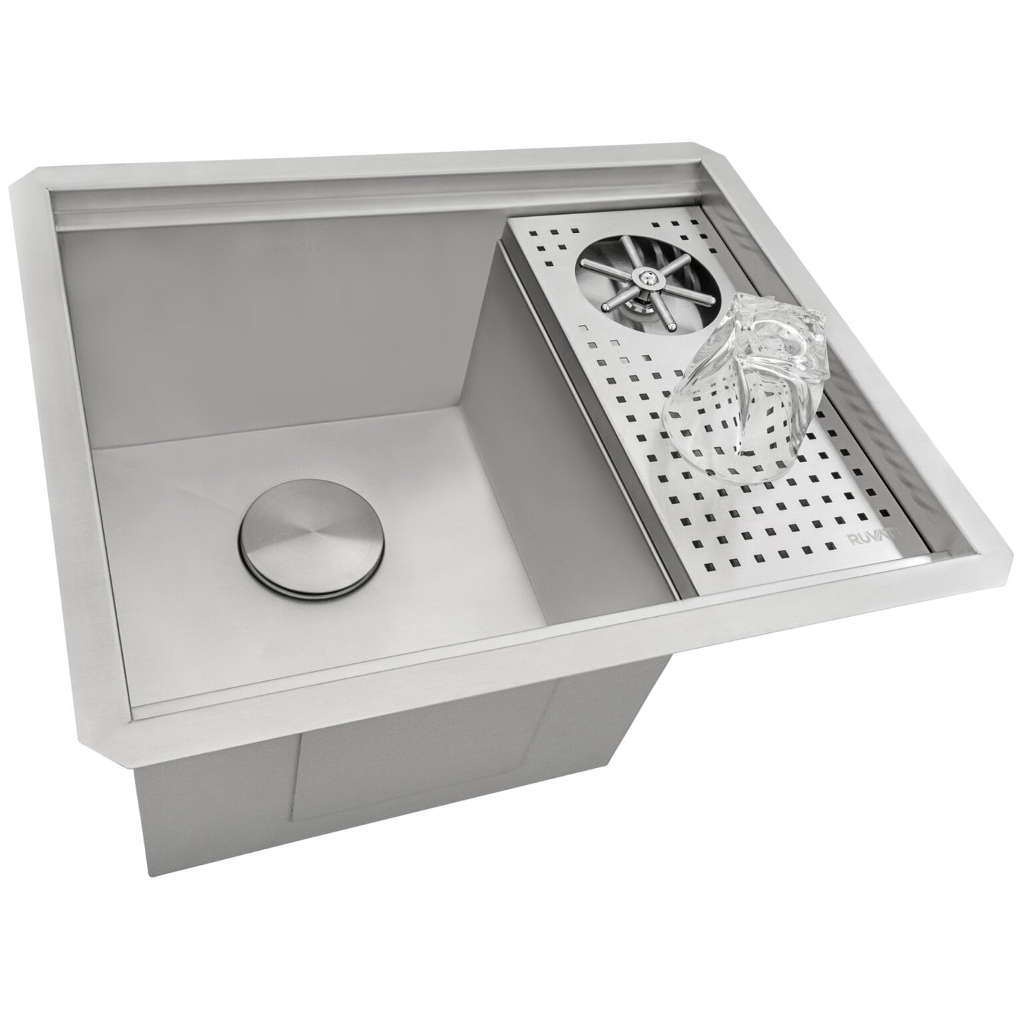 Ruvati 22" Ibiza Glass Rinser Bar Sink Workstation Undermount - RVH8542ST