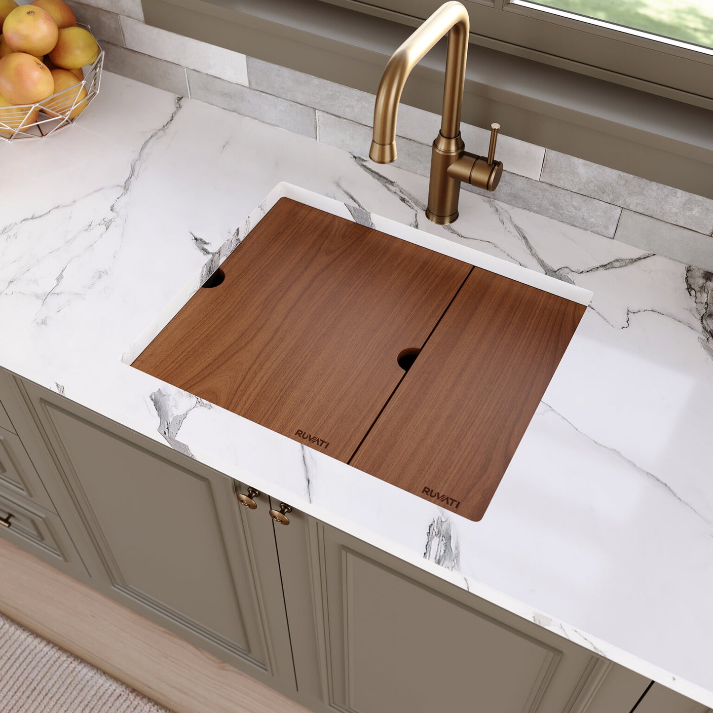 Ruvati 22" Ibiza Glass Rinser Bar Sink Workstation Undermount - RVH8542ST
