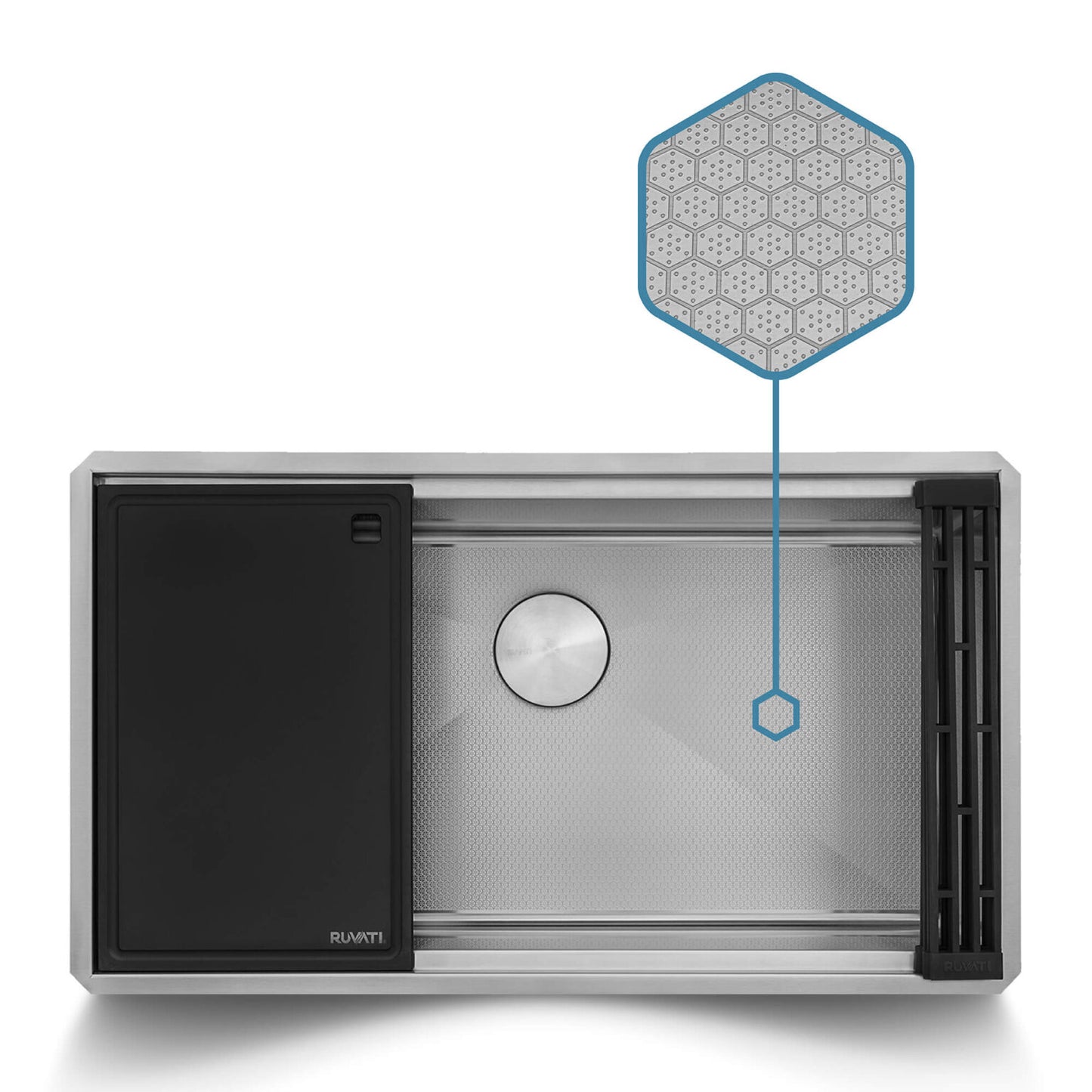 Ruvati 30" Roma Hex LedgeFit® Workstation Kitchen Sink - RVH8630