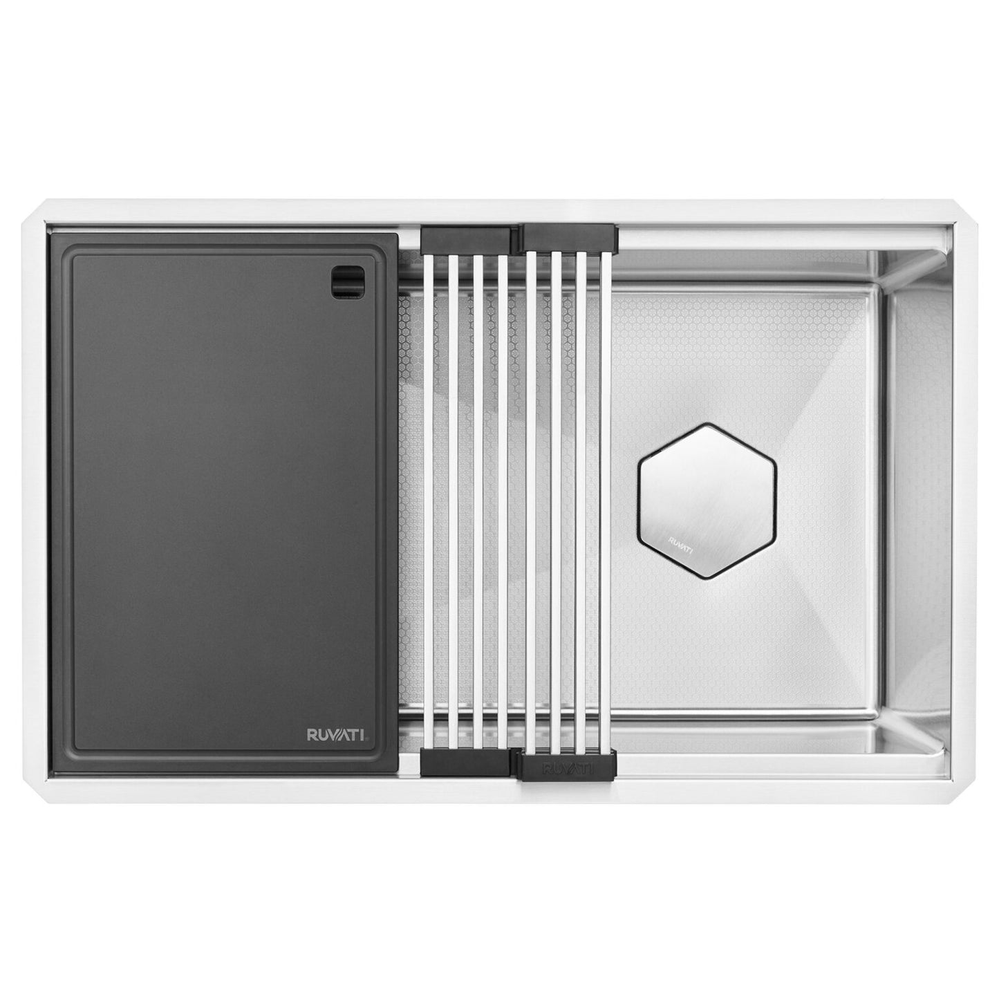 Ruvati 30" Roma Hex Workstation Kitchen Sink - RVH8830