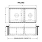Ruvati 33" Fireclay Workstation Farmhouse Kitchen Sink Double Bowl White - RVL2382WH