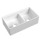 Ruvati 33" Fireclay Workstation Farmhouse Kitchen Sink Double Bowl White - RVL2382WH