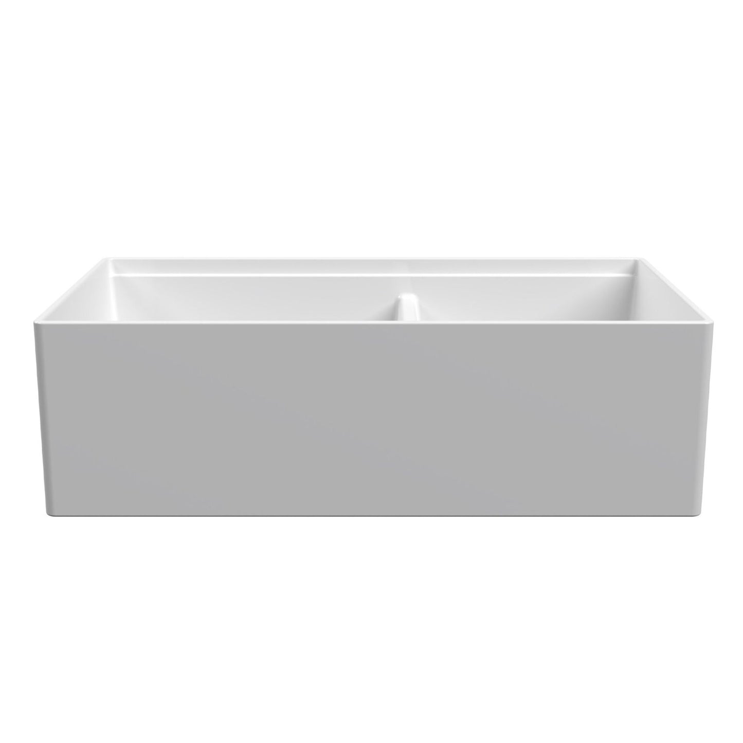 Ruvati 33" Fireclay Workstation Farmhouse Kitchen Sink Double Bowl White - RVL2382WH