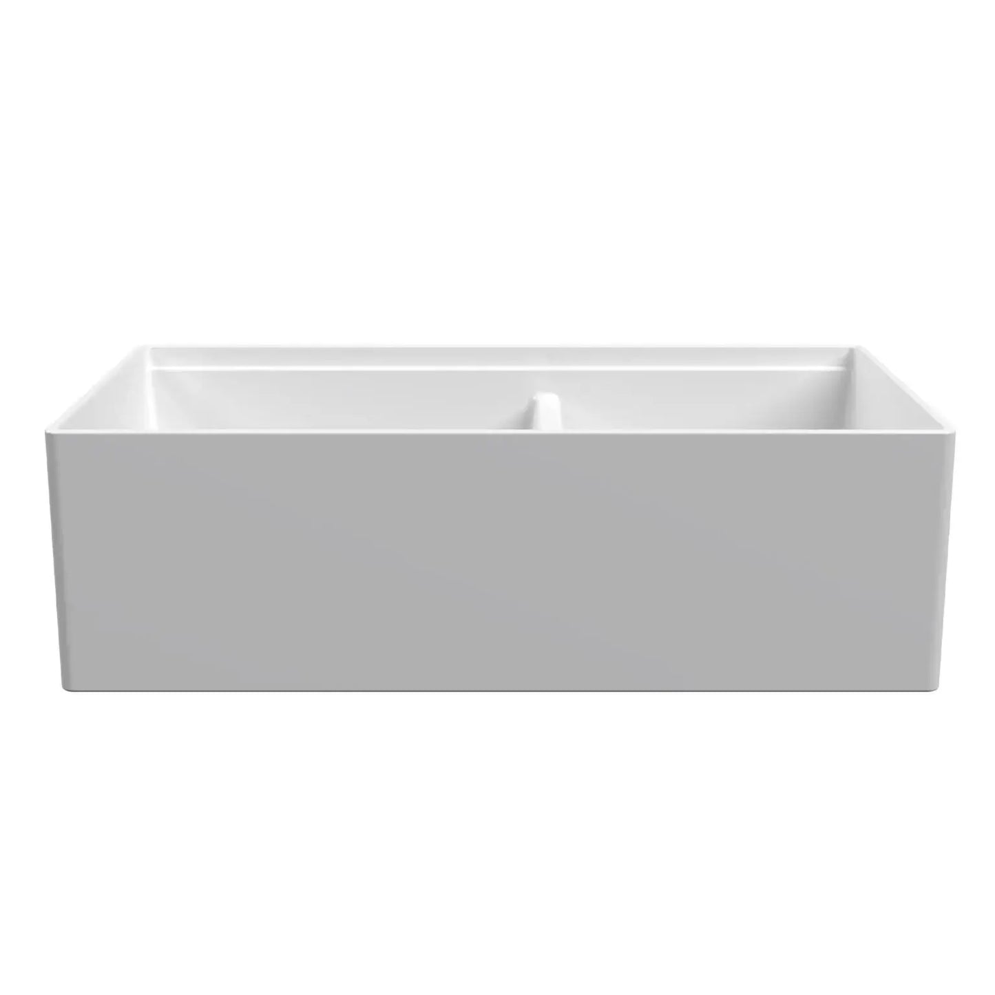 Ruvati 33" Fireclay Workstation Farmhouse Kitchen Sink Double Bowl White - RVL2382WH