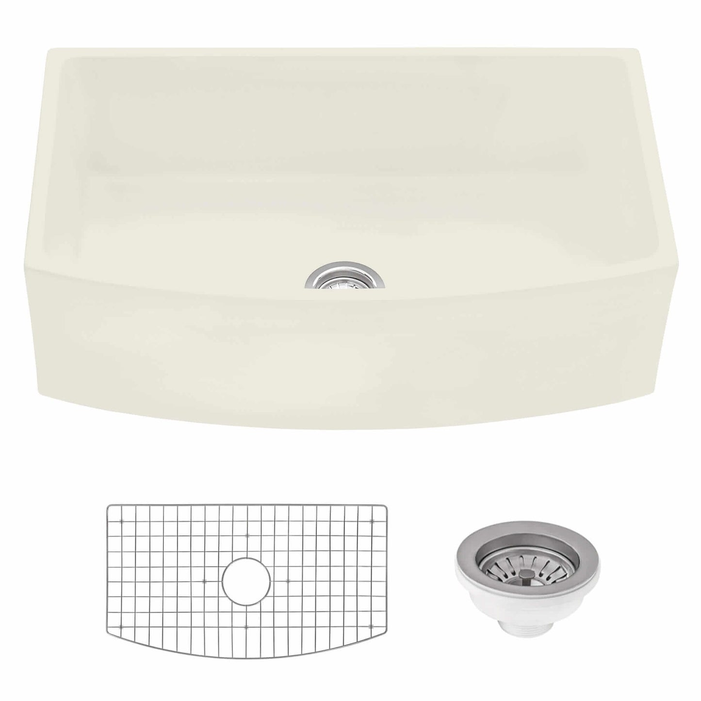 Ruvati 33" Fireclay Bow Front Farmhouse Kitchen Sink - RVL2398