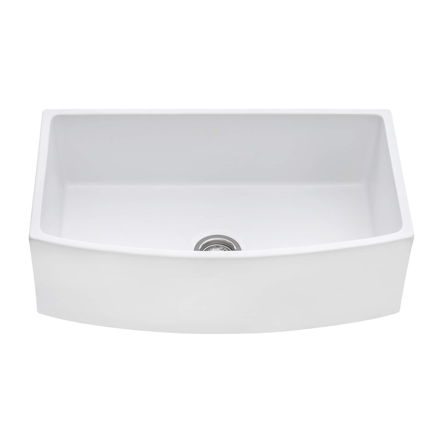 Ruvati 33" Fireclay Bow Front Farmhouse Kitchen Sink - RVL2398