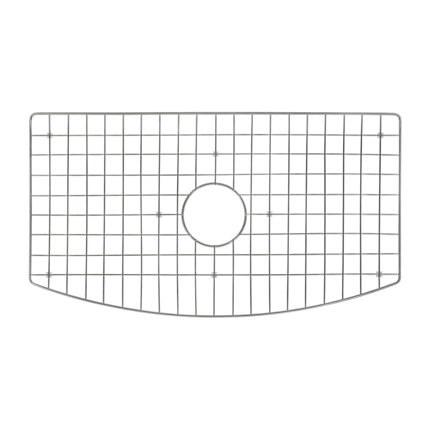 Ruvati 33" Fireclay Bow Front Farmhouse Kitchen Sink - RVL2398 sink grid accessory for kitchen use.