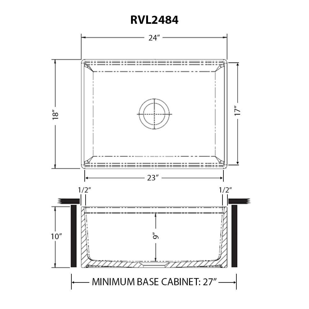 Ruvati 24" Fireclay Workstation Farmhouse Kitchen Sink White - RVL2484WH