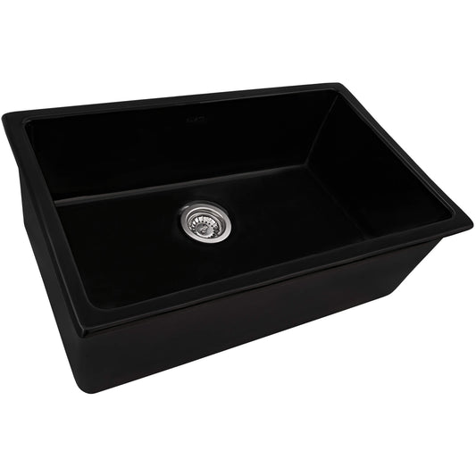 Ruvati 27" Fireclay Dual-Mount Kitchen Sink Single Bowl - RVL2707