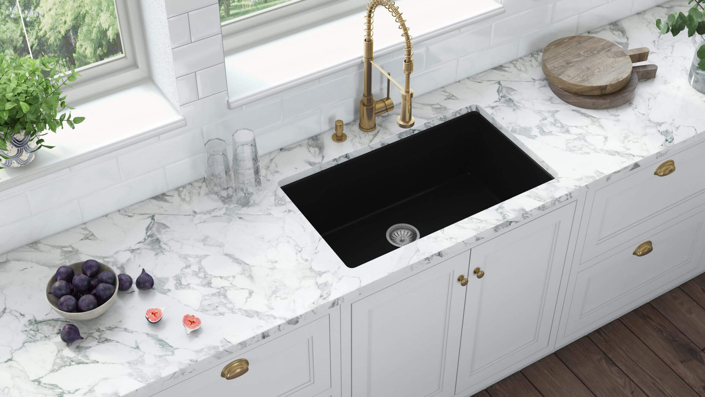 Ruvati 27" Fireclay Dual-Mount Kitchen Sink Single Bowl - RVL2707