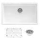 Ruvati 27" Fireclay Dual-Mount Kitchen Sink Single Bowl - RVL2707