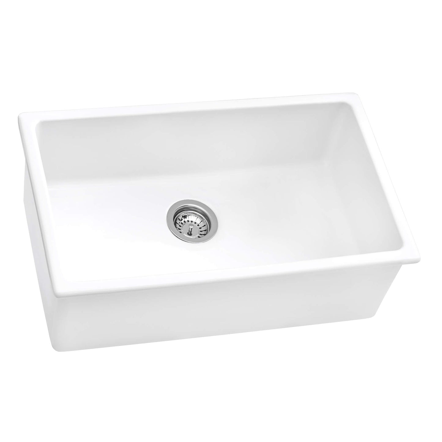 Ruvati 27" Fireclay Dual-Mount Kitchen Sink Single Bowl - RVL2707